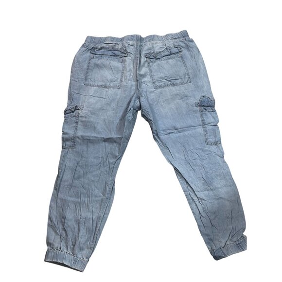 Rewash Mens XL Casual Cargo Pants Blue - Picture 2 of 9